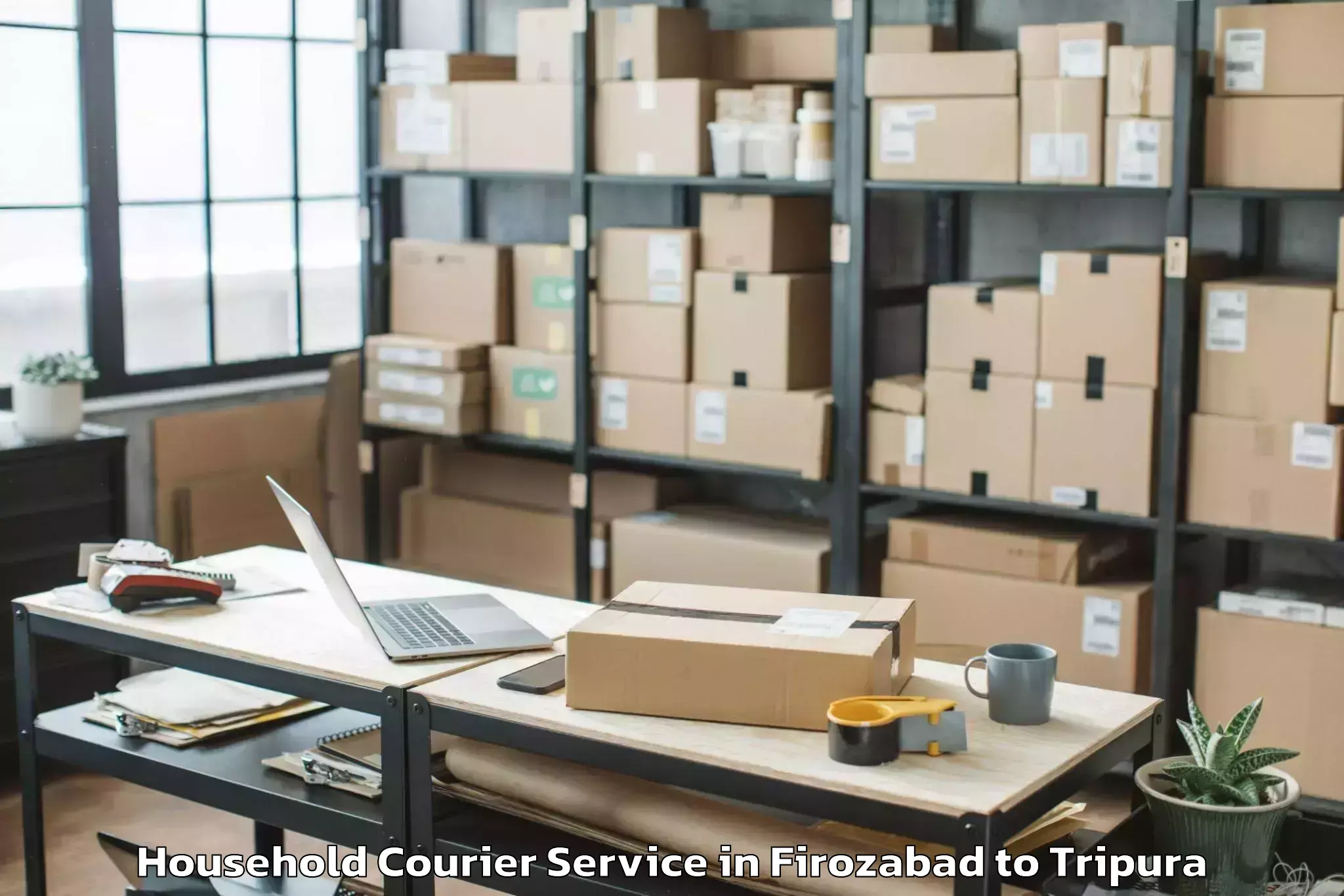 Affordable Firozabad to Hezamara Household Courier